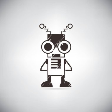 Web simgesi. Robotun vektör illüstrasyonu