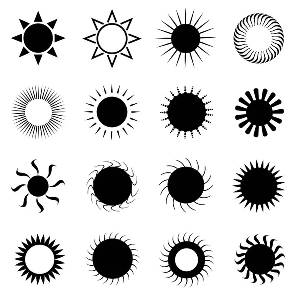 Illustration Vectorielle Des Icônes Soleil — Image vectorielle