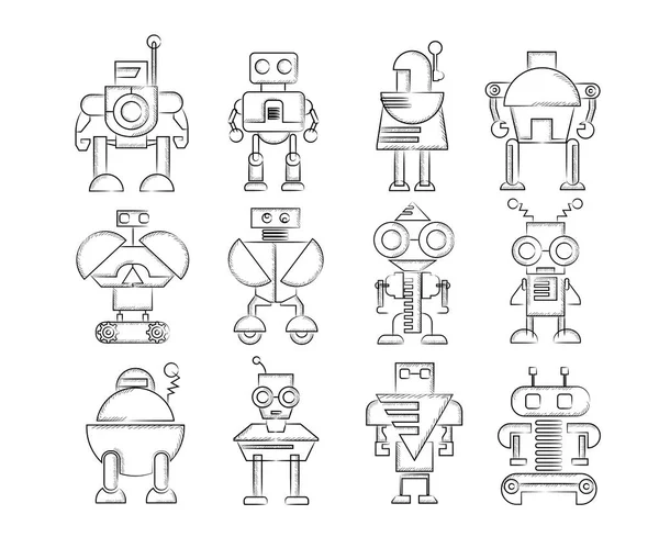 robot simgelerinin vektör illüstrasyonu