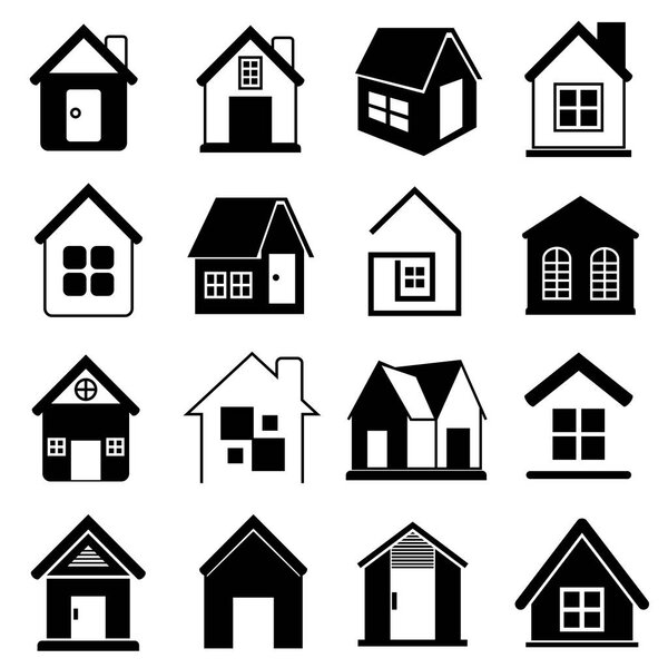 vector illustration of houses icons