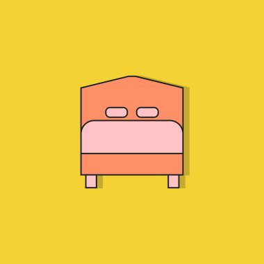 Web simgesi. Yatağın vektör illüstrasyonu