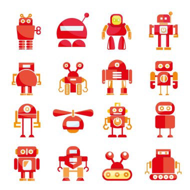 vektör Illustration modern robotlar, simgeler