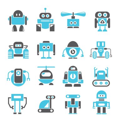 vektör Illustration modern robotlar, simgeler