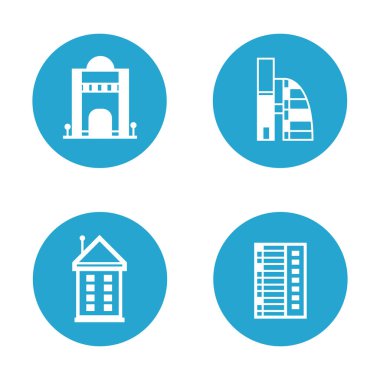 binalar, simgeler vektör Illustration