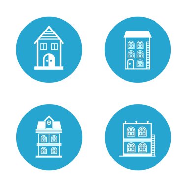 binalar, simgeler vektör Illustration