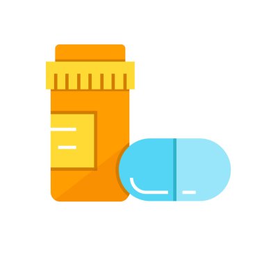 şişe ve hap vektör illüstrasyon