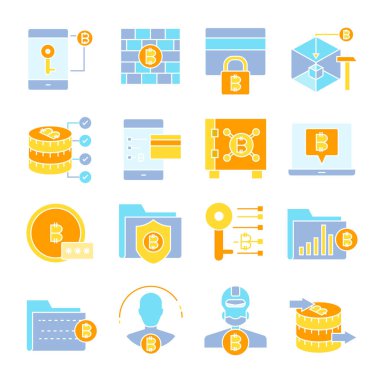 cryptocurrency simgelerinin vektör çizimi