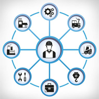 iş çizgisi simgeleri kümesi, vektör çizimi