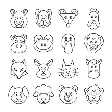 Hayvanların vektör illüstrasyonu 