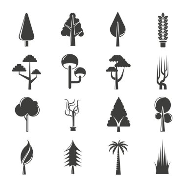 ağaçlar, simgeler vektör Illustration 