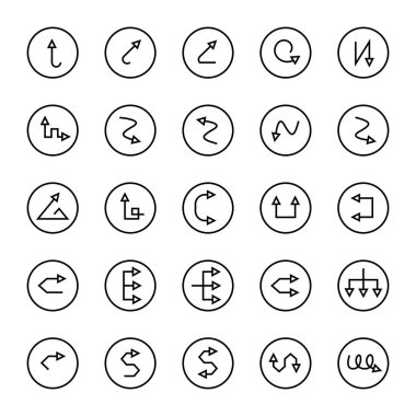 ok simgelerinin vektör illüstrasyonu