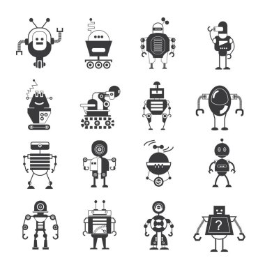 vektör Illustration modern robotlar, simgeler