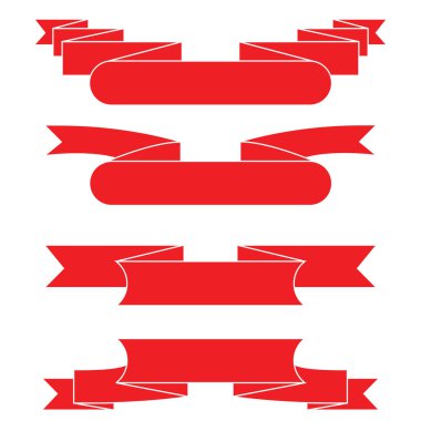 şeritler veya afiş ayarlayın. Vektör Illustration 