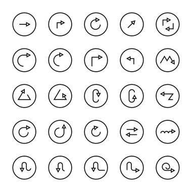 ok simgelerinin vektör illüstrasyonu