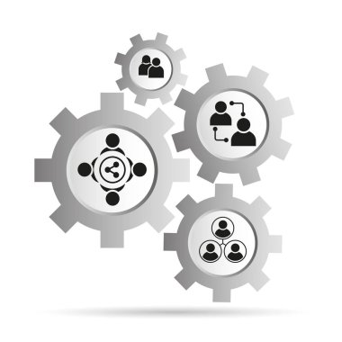 Vektör illüstrasyon, web simgeleri ile dişliler 