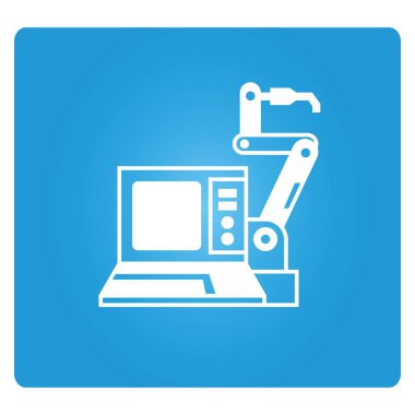 Web simgesi. Robotik kol vektör illüstrasyon 