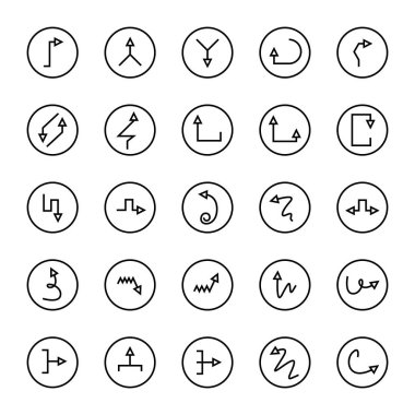 ok simgelerinin vektör illüstrasyonu