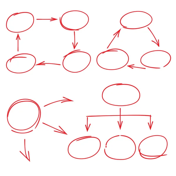 Handgezeichnetes Rotes Kreisdiagramm — Stockvektor