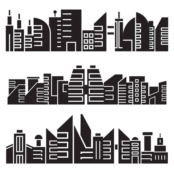 Vector Illustration Modern Buildings City — Stock Vector