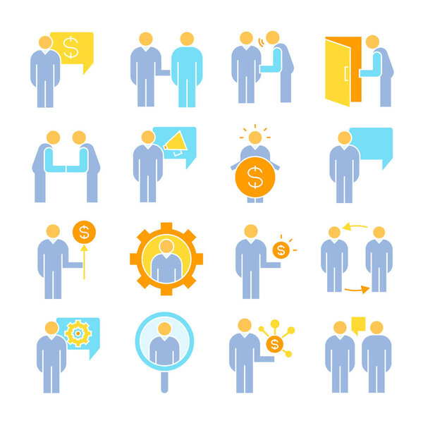 set of  business  icons, vector illustration