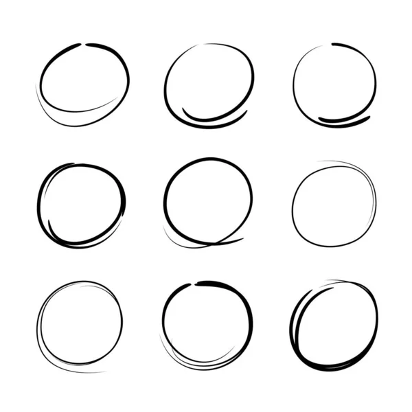 Skizzierte Kreise Die Elemente Hervorheben — Stockvektor