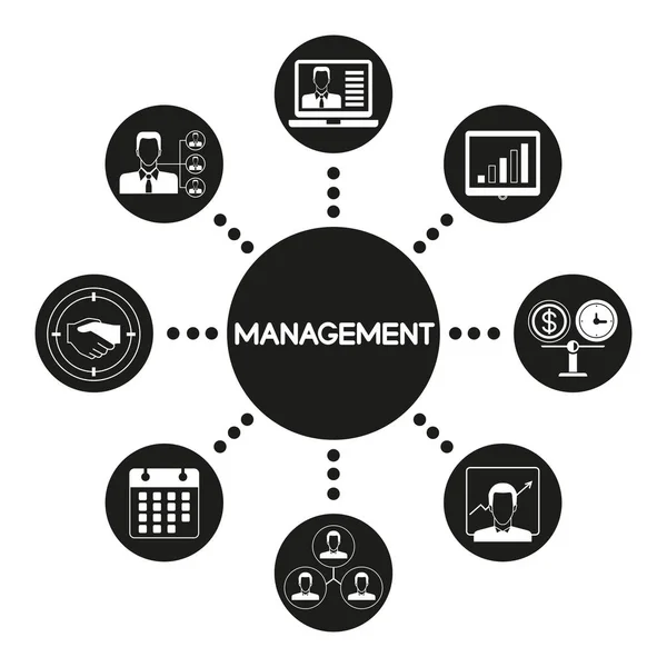 Concetto Aziendale Illustrazione Vettoriale Della Gestione — Vettoriale Stock