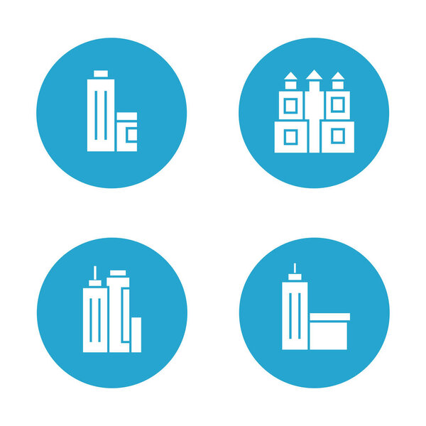 vector illustration of modern  buildings, icons