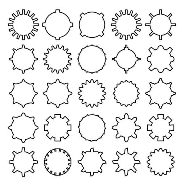 Illustrazione Vettoriale Diverse Forme Icone Impostate — Vettoriale Stock