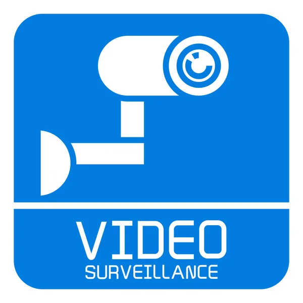 Ilustração Vetorial Videovigilância Azul — Vetor de Stock