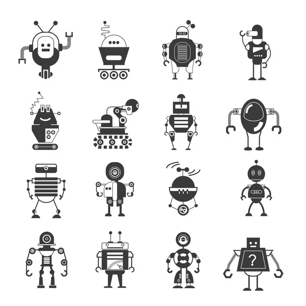 Vektor Illustration Moderna Robotar Ikoner — Stock vektor