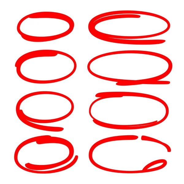 Σετ Επισήμανσης Κόκκινου Κύκλου — Διανυσματικό Αρχείο