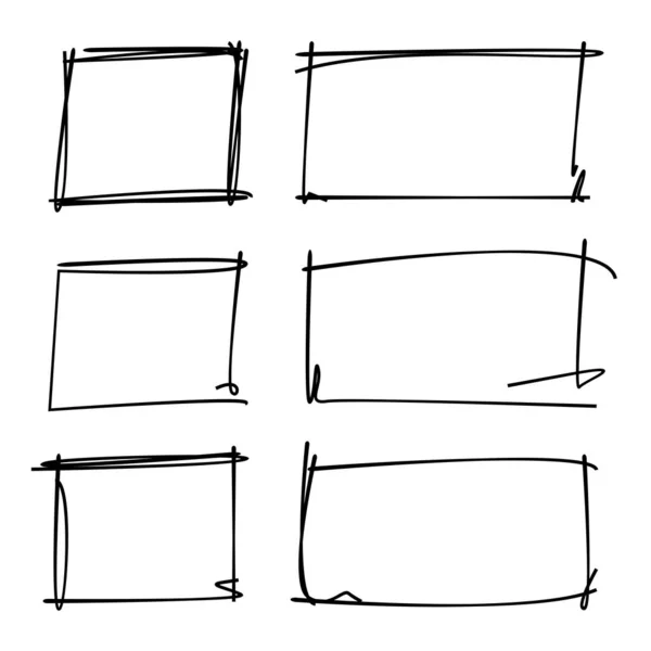 グランジフレーム分離ベクトル 手描きの長方形 — ストックベクタ