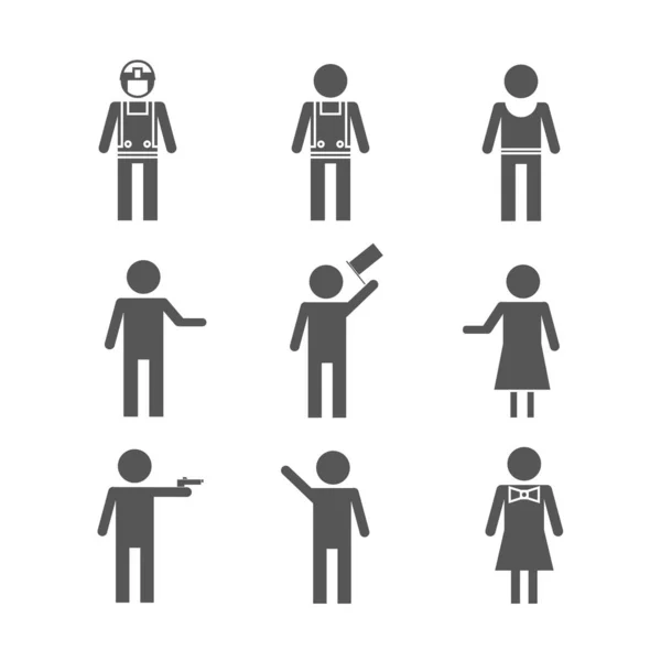 People Web Icons Set Vector Illustration — Stock Vector