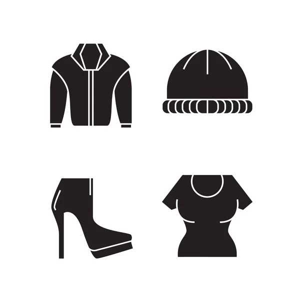 Set Clothes Icons Simply Vector Illustration — Stock Vector