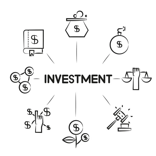 Concetto Aziendale Illustrazione Vettoriale Degli Investimenti — Vettoriale Stock