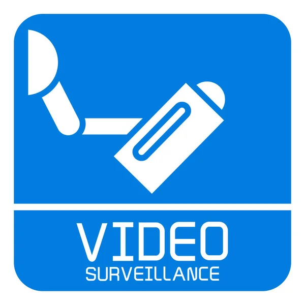 Ilustración Vectorial Videovigilancia Azul — Vector de stock