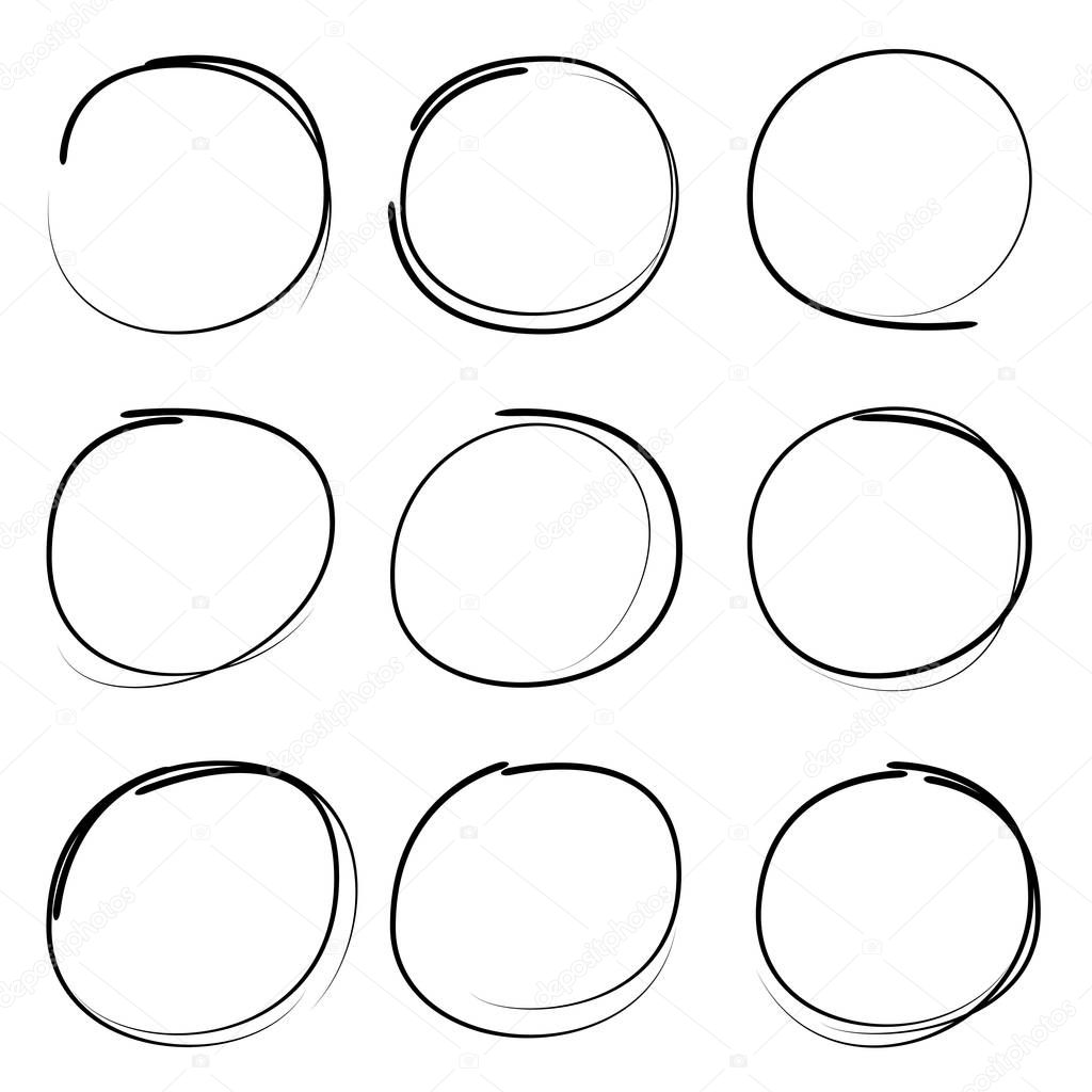 vector set of sketched circles