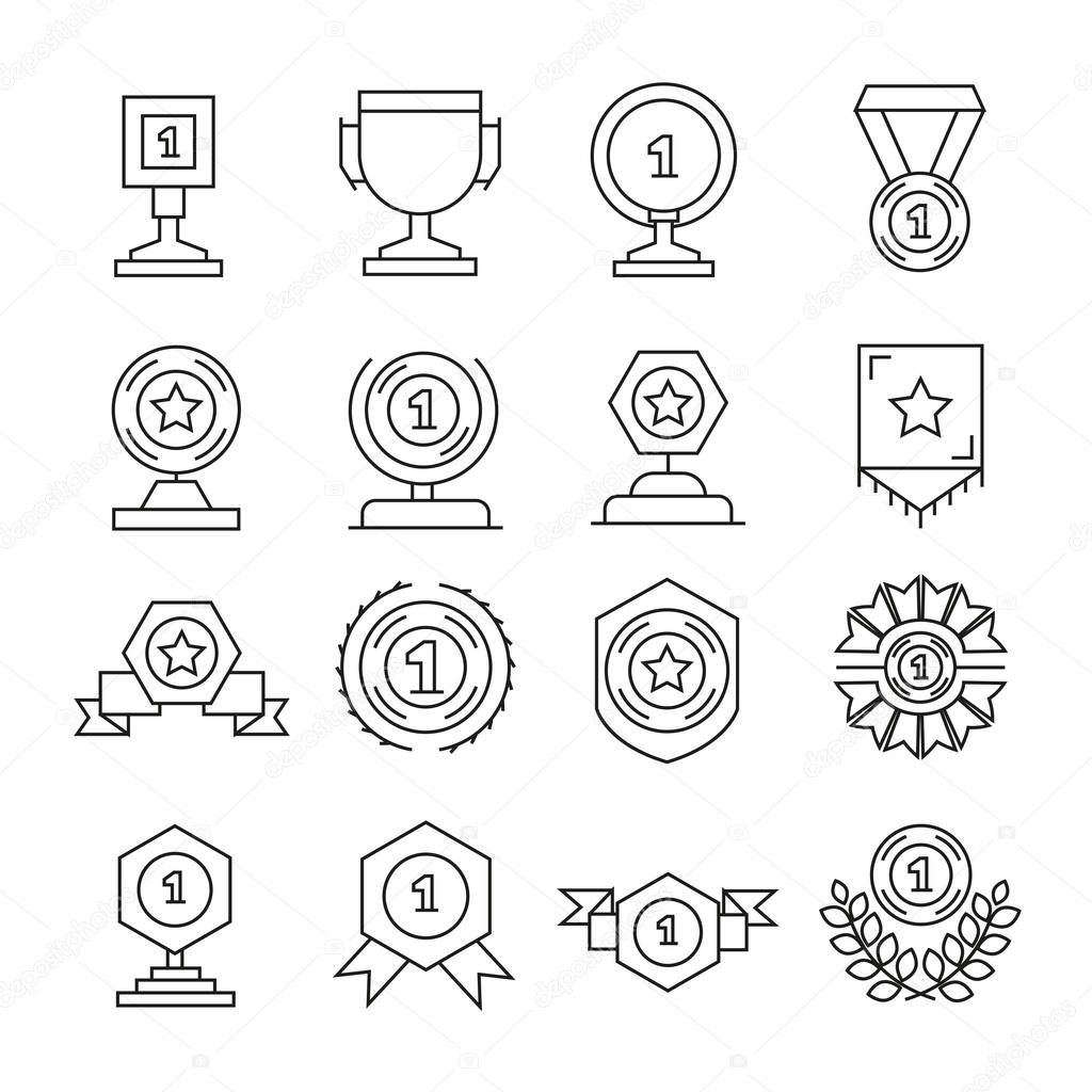 honor prize icons  on white background