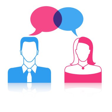 adam ve kadın sohbet vektör Illustration