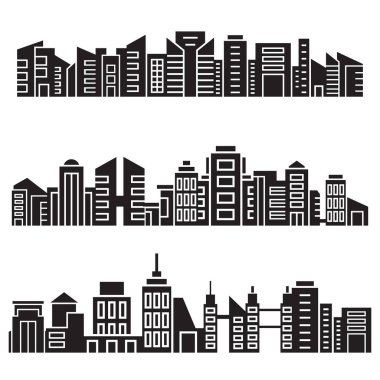 modern binaların vektör Illustration, simgeler