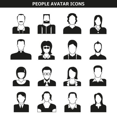 avatar seti, vektör illüstrasyon 
