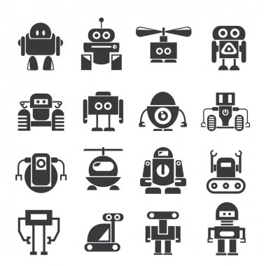 vektör Illustration modern robotlar, simgeler
