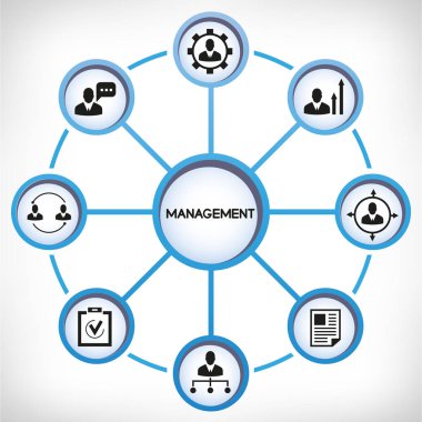 iş kavramı, yönetimin vektör illüstrasyonu 