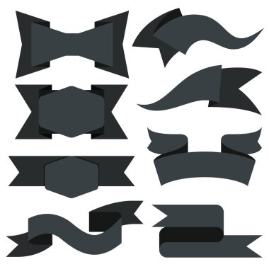 şeritler veya afiş ayarlayın. Vektör Illustration 