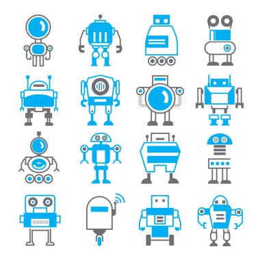 vektör Illustration modern robotlar, simgeler