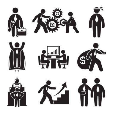 İnsan simgelerinin vektör çizimi