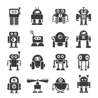 vektör Illustration modern robotlar, simgeler