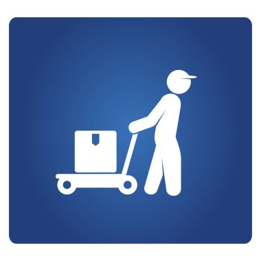 Teslimat konsepti. Paket ile teslimat adam vektör Illustration