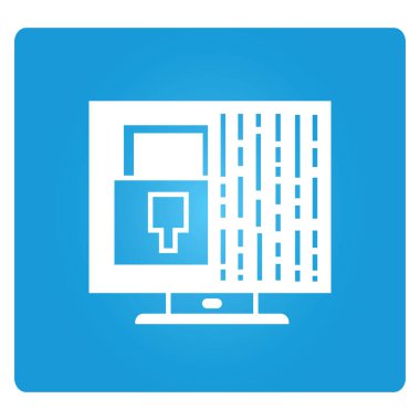 Web simgesi. Bilgisayar güvenliğinin vektör çizimi