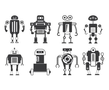 vektör Illustration modern robotlar, simgeler